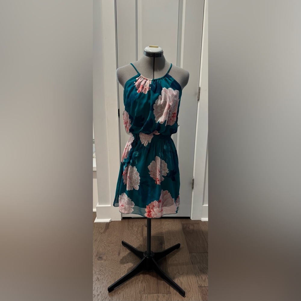 Sweet Storm Teal and Pink Floral Sundress